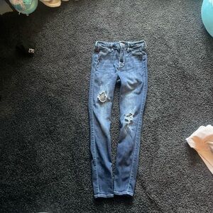Blue Distressed Women's Jeans